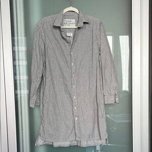 Frank & Eileen Striped Shirt Dress Sz L
